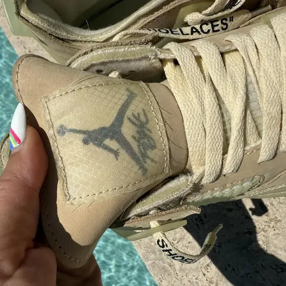 FLAWED Nike Air Jordan 4 Retro Off-White Sail Sneakers